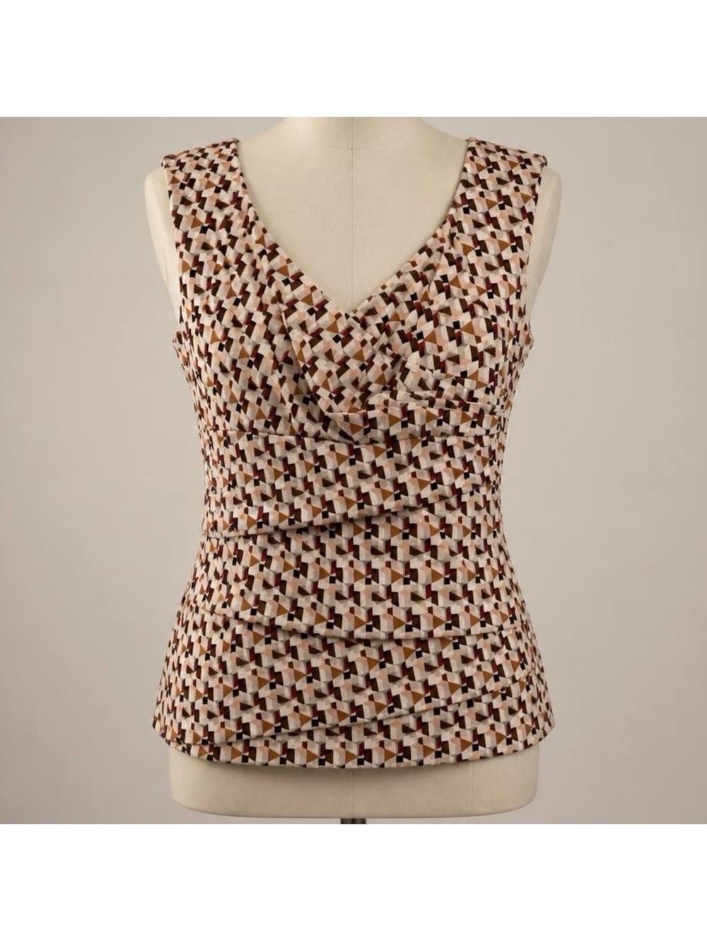 White House Black Market Geometric Pattern Sleeveless Top Size Medium